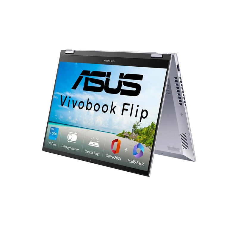 Picture of Asus Vivobook S14 Flip (2025) - 13th Gen Intel Core i5-13420H 14" (35.56 cm) TP3402VAO-LZ612WS 2-in-1 Laptop (16GB/ 512GB SSD/ Touch screen WUXGA/ Intel UHD Graphics/ Windows 11 Home/ Office Home 2024/ 1 Year Warranty/ Cool Silver/ 1.50 kg)